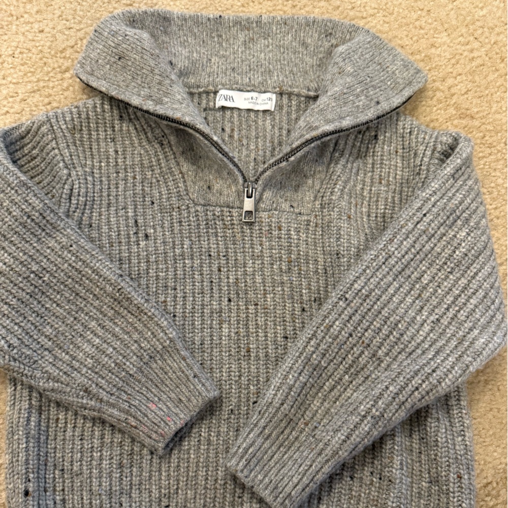 Zara Speckled Gray Turtleneck Sweater